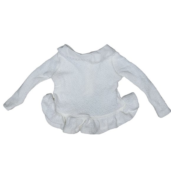 Persnickety NWT Girl white Peter Pan Cardigan Sweater ruffle 100% cotton 12 mont - Picture 4 of 6
